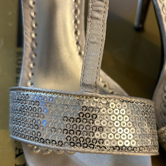 Roberto Viani silver sequin heels size 7.5 - Picture 2 of 3